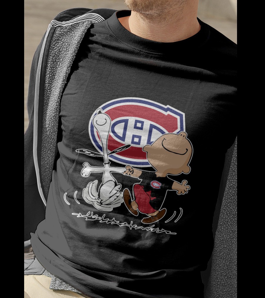 Montreal Canadiens Charlie Brown And Snoopy Dance T-Shirt