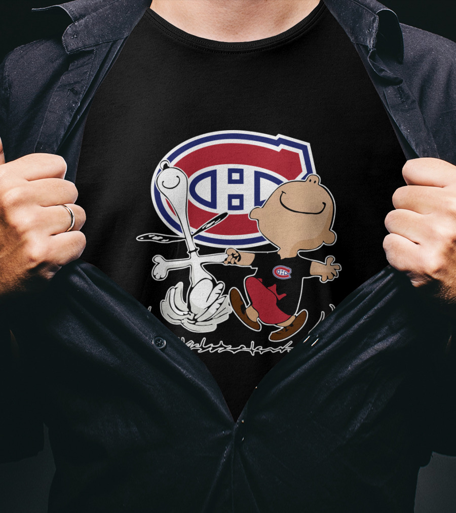 Montreal Canadiens Charlie Brown And Snoopy Dance T-Shirt