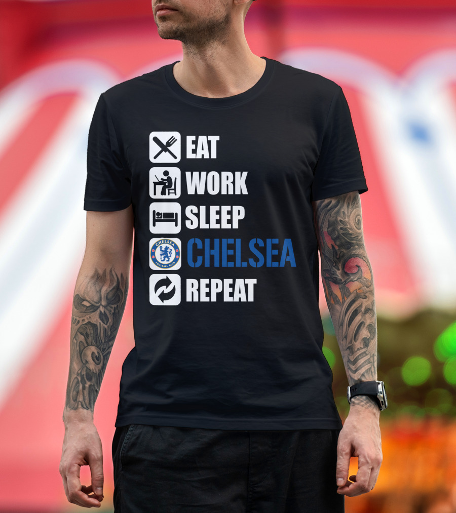 Eat Work Sleep Chelsea Repeat T-Shirt