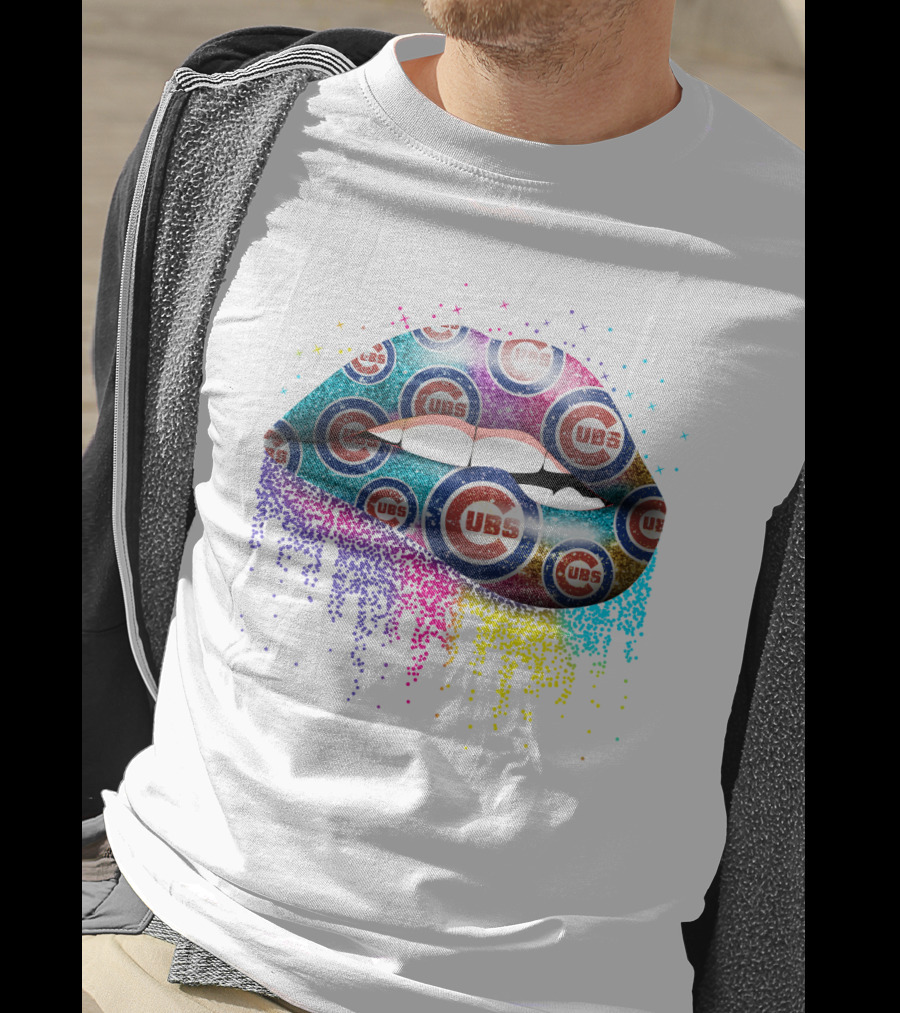 Ubs Colorful Rainbow Lips With Cubs T-Shirt