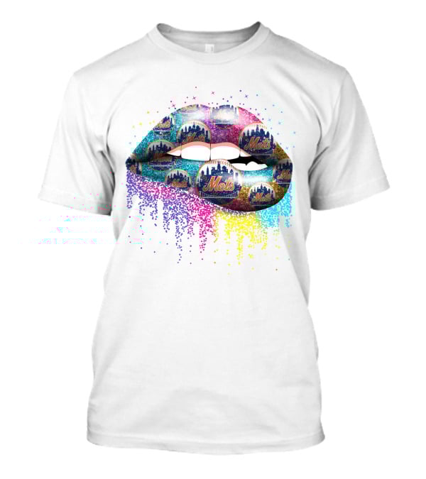 New York Mets Glitter Lip T-Shirt