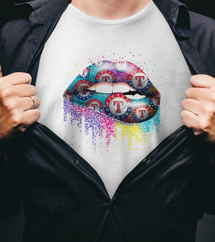 Texas Rangers Lip Logo Multicolor Gradient T-Shirt