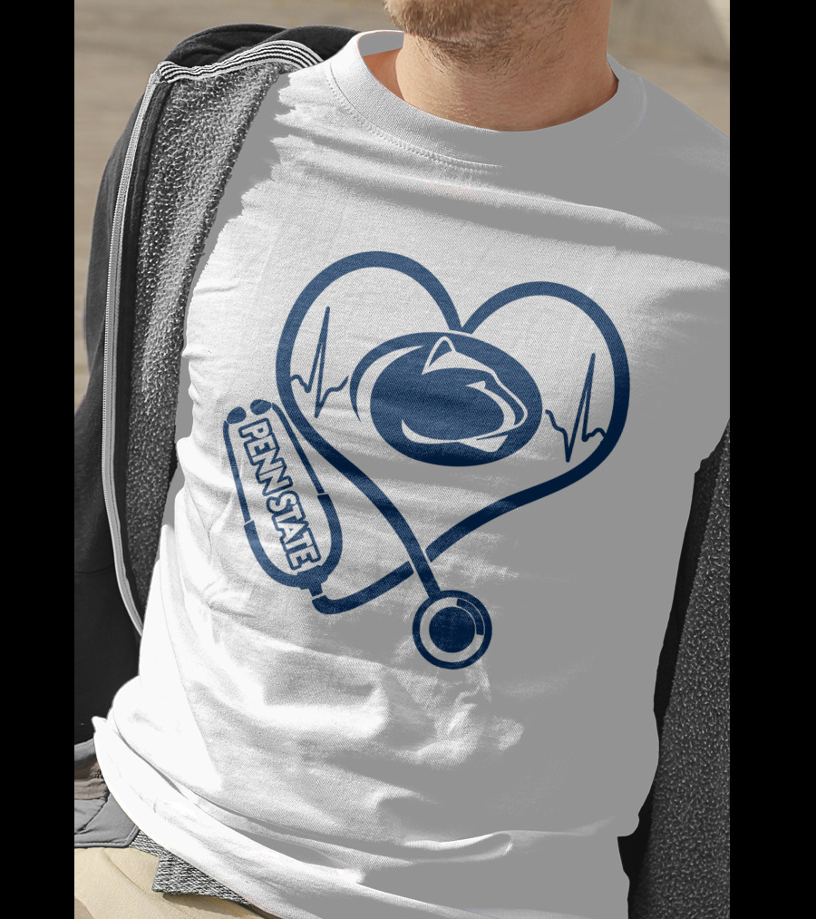 Penn State Nurse Heartbeat Logo Stethoscope T-Shirt