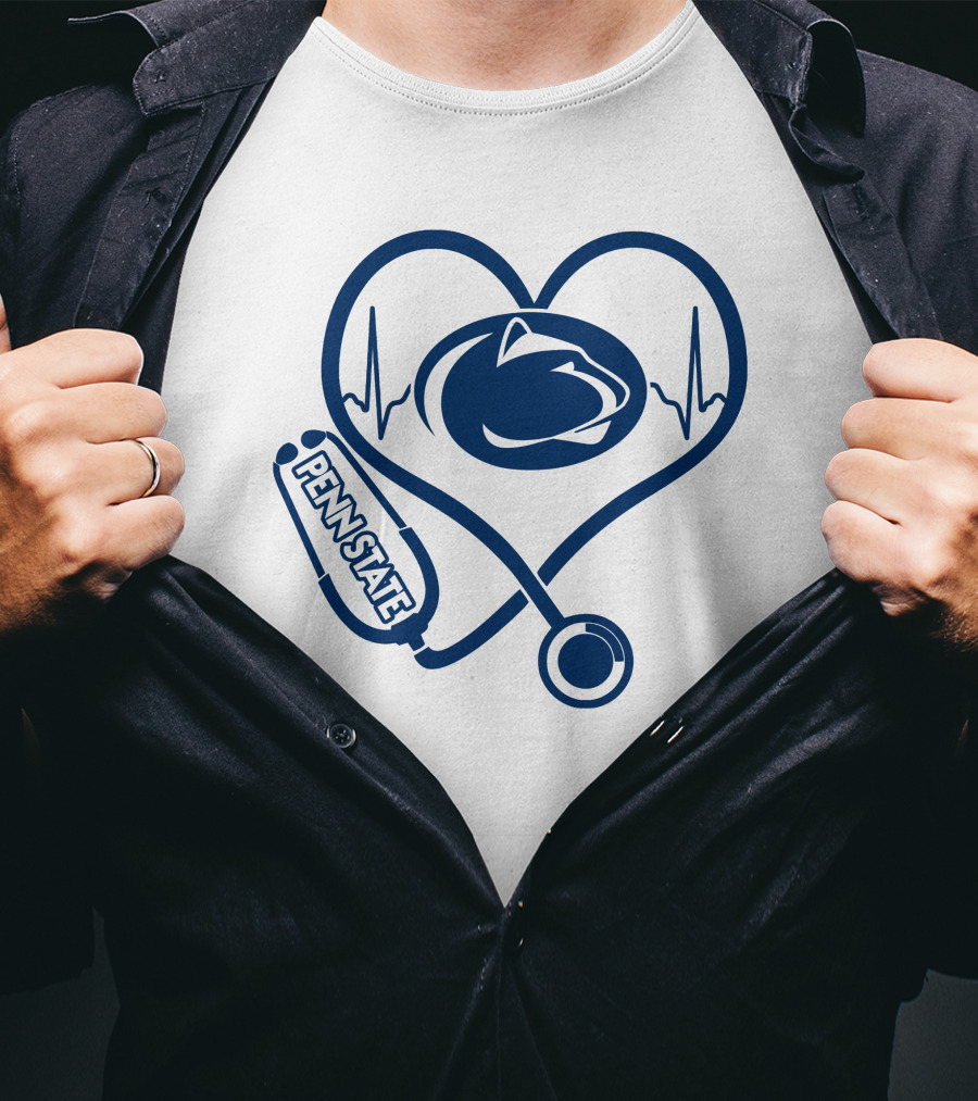 Penn State Nurse Heartbeat Logo Stethoscope T-Shirt