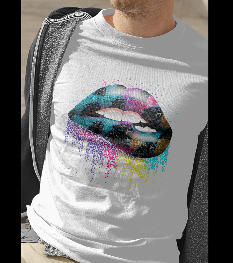 Lip Bite Carolina Panthers Spectrum T-Shirt
