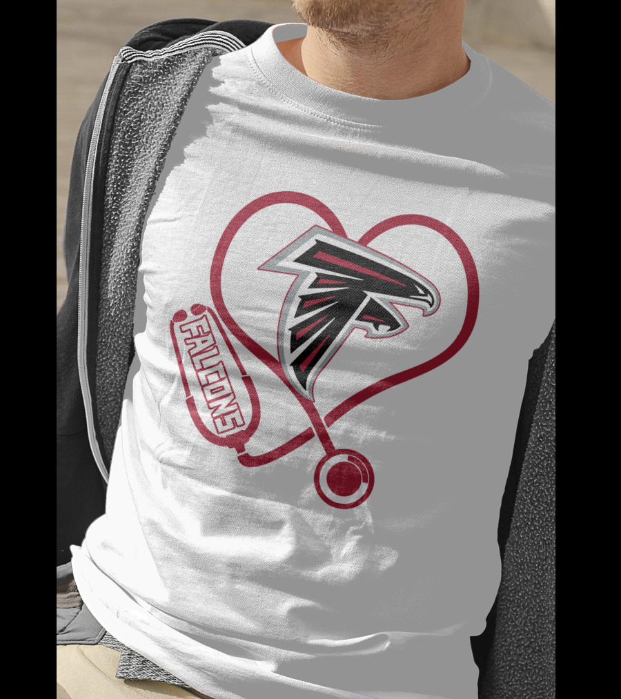 Atlanta Falcons Heart Stethoscope Nurse Theme T-Shirt