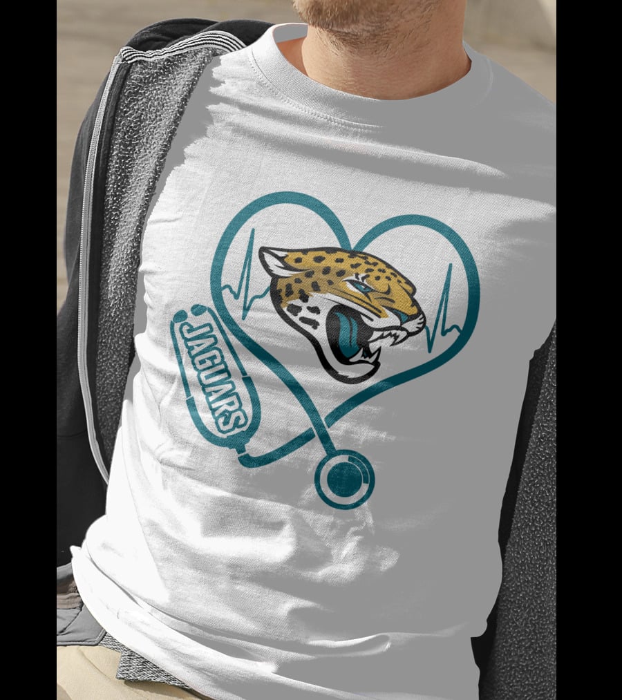 Jacksonville Jaguars Nurse Heartbeat Stethoscope T-Shirt