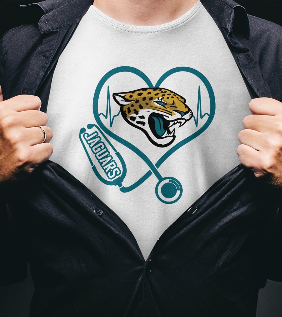 Jacksonville Jaguars Nurse Heartbeat Stethoscope T-Shirt