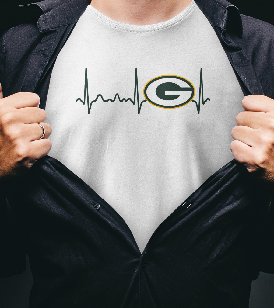 Green Bay Packers Heartbeat Pulse T-Shirt