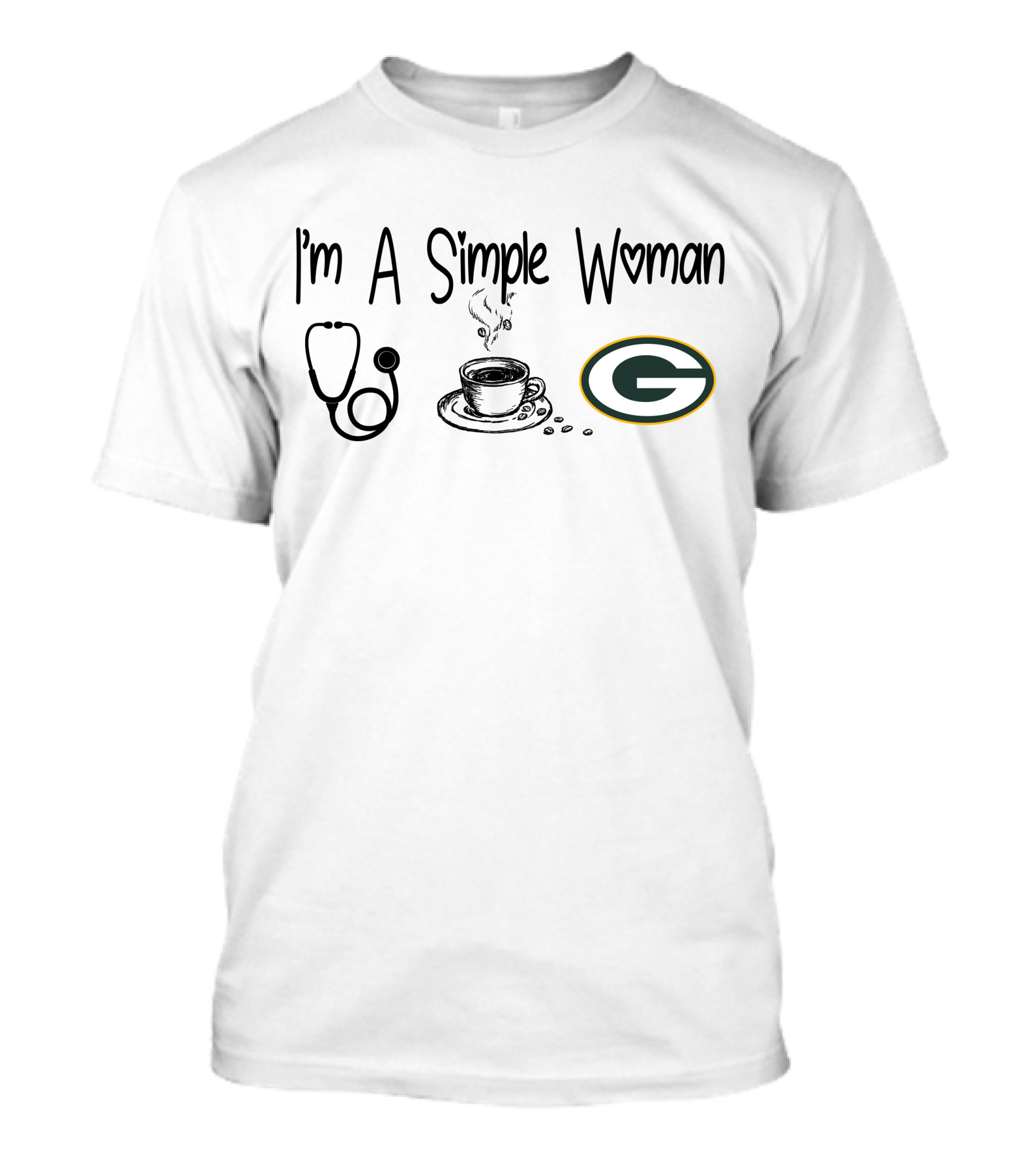 I'm A Simple Woman Stethoscope Coffee Packers T-Shirt