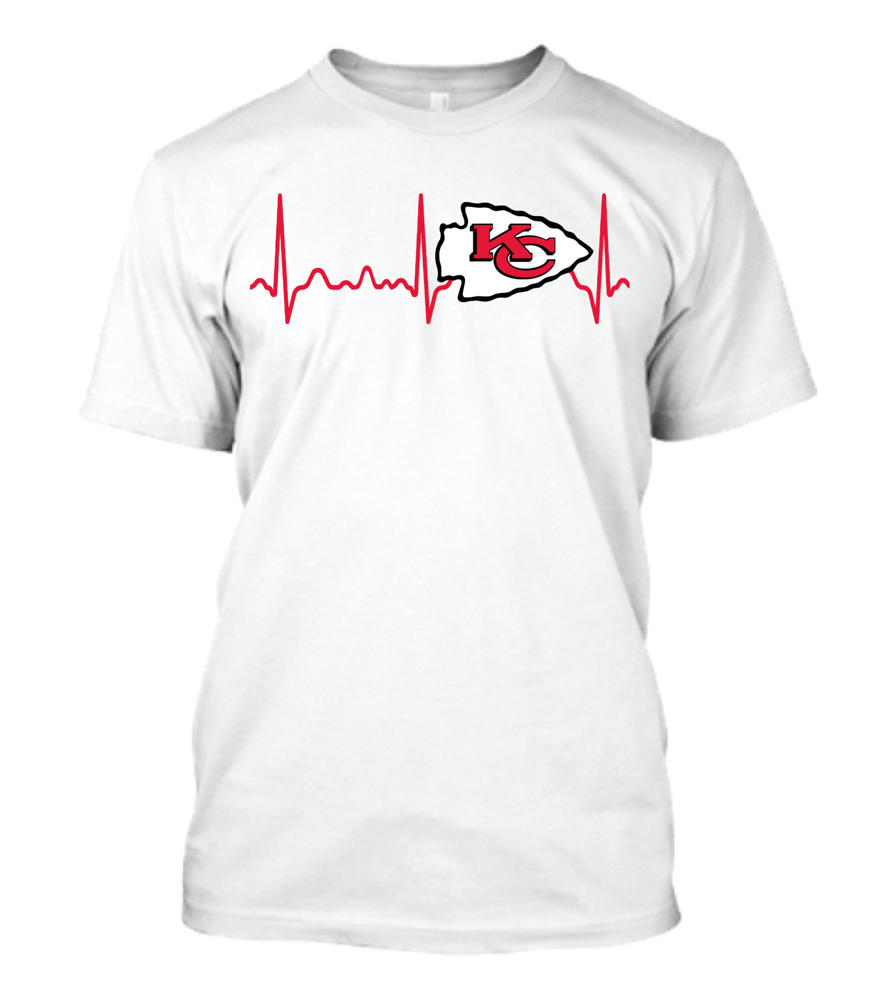 Kansas City Chiefs Heartbeat EKG T-Shirt