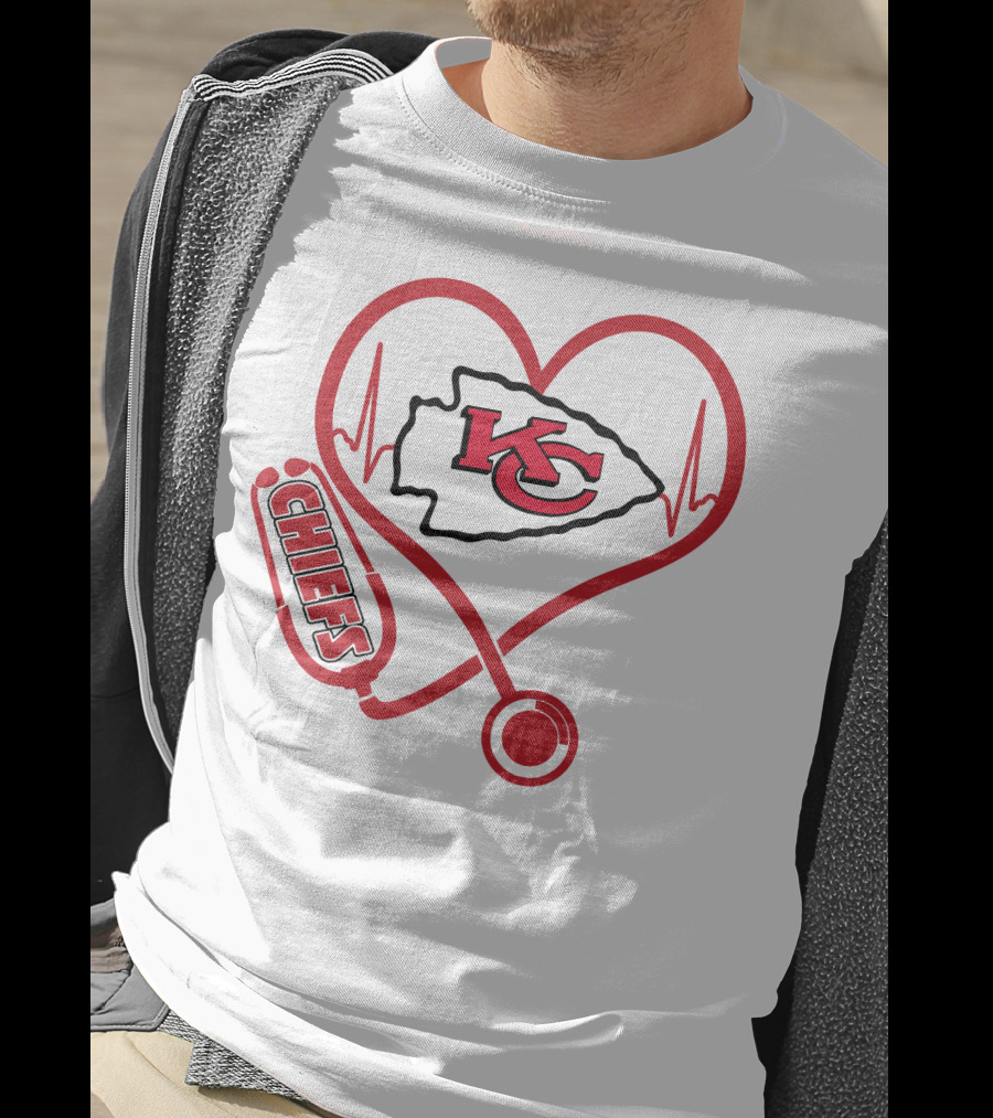 Kansas City Chiefs Stethoscope Heartbeat Nurse Chiefs T-Shirt
