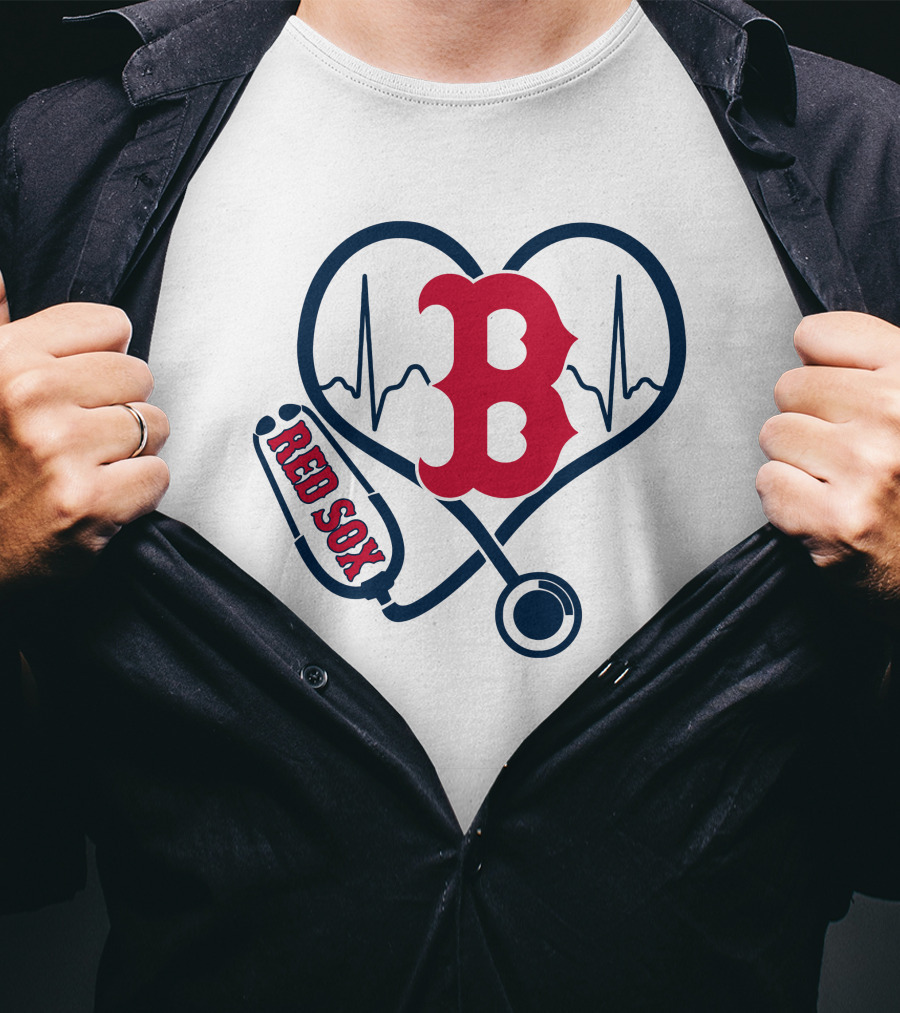 Red Sox Nurse Heartbeat Stethoscope T-Shirt
