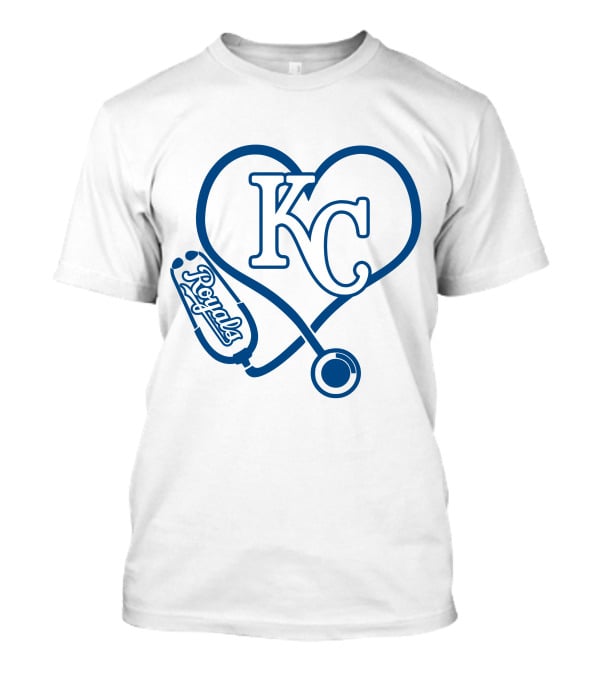 Kansas City Royals Kc Nurse Heart Stethoscope T-Shirt