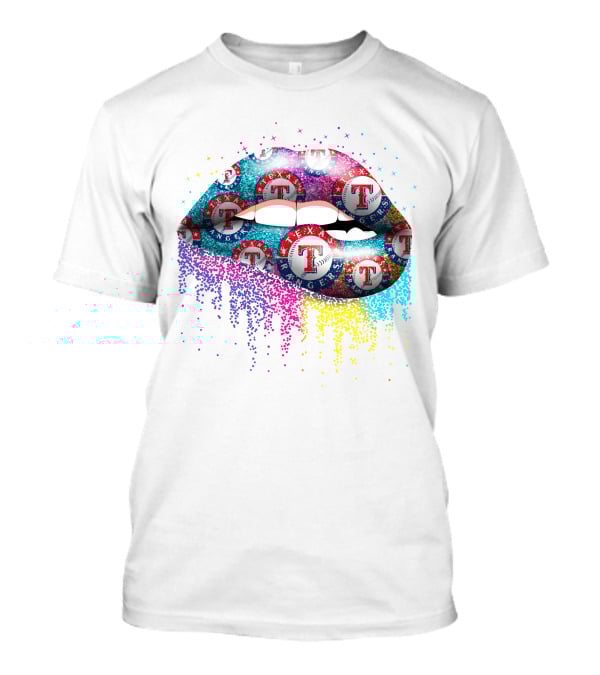 Texas Rangers Lips Multicolored Burst T-Shirt