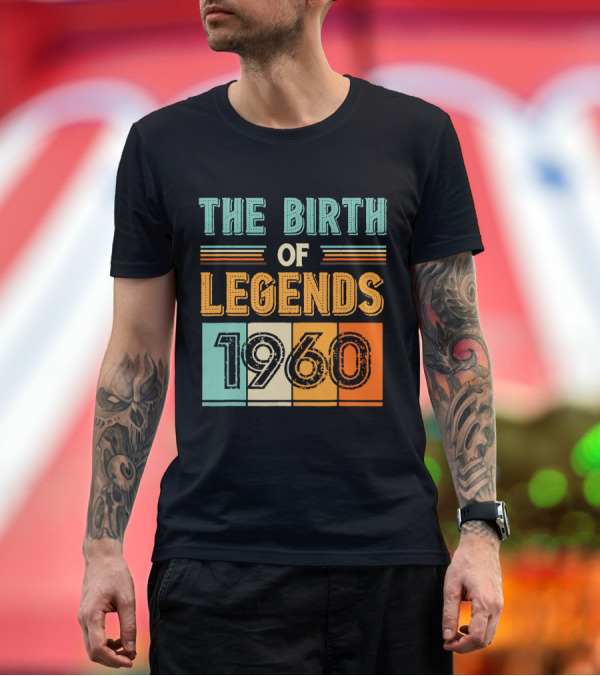 Premium T-Shirt: The Birth of Legends 1960 Retro Color Blocks T-Shirt The Birth of Legends 1960 Retro Color Blocks T-Shirt