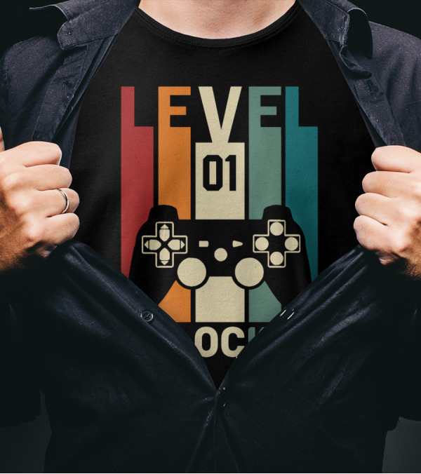 LEVEL 01 UNLOCKED Retro Game Controller T-Shirt