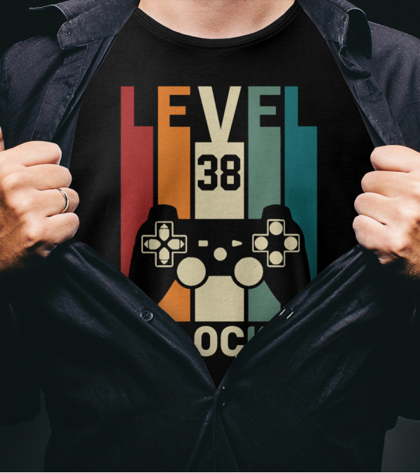 LEVEL 38 UNLOCKED Video Game Controller T-Shirt