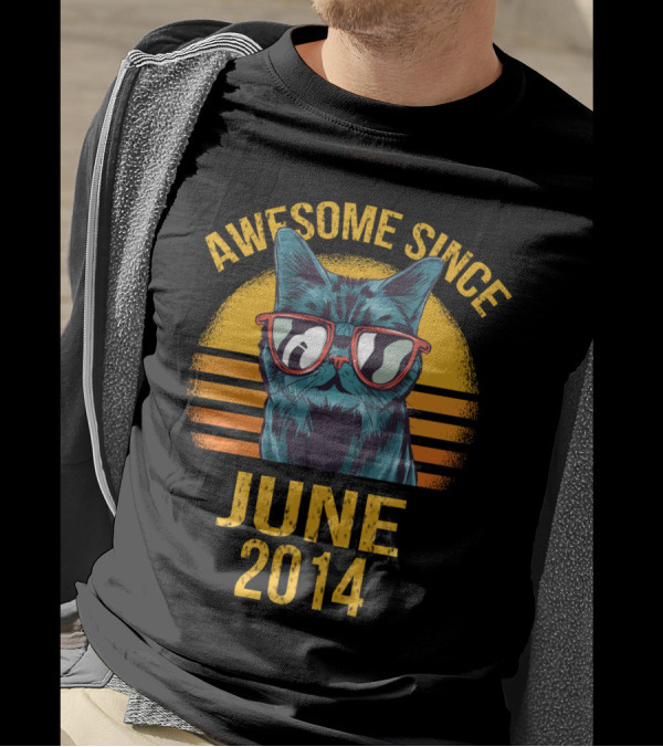 Awesome Cat Dad Ever Since June 2014 T-Shirt