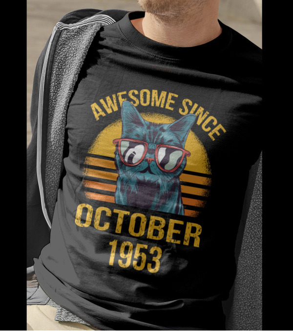 Awesome Cat Dad Since October 1953 T-Shirt