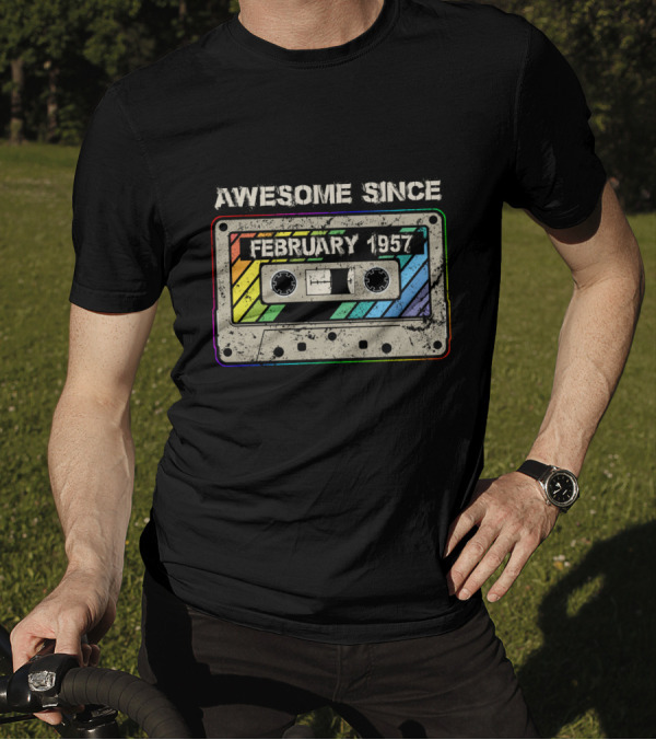 Awesome Since February 1957 Vintage Cassette Tape T-Shirt