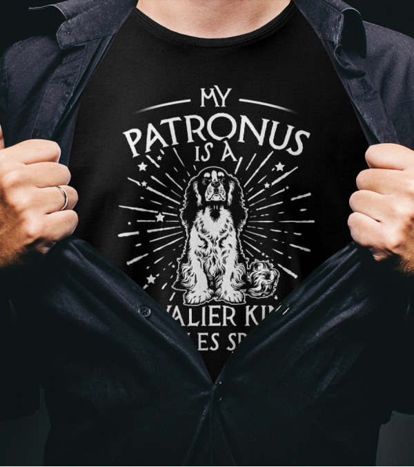 My Patronus Is A Cavalier King Charles Spaniel Dog With Magical Starburst Background T-Shirt
