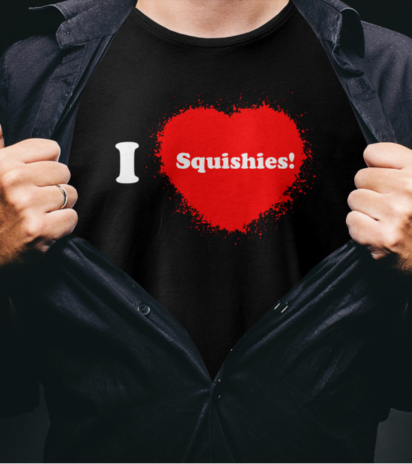 I Heart Squishies For The Squishy Lover With Red Heart Shape T-Shirt