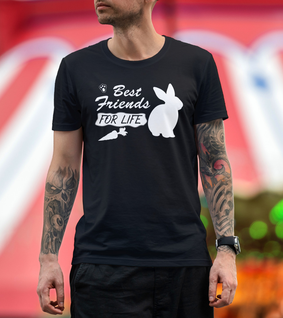 Rabbit Best Friends For Life Carrot Paw Print Trend T-Shirt