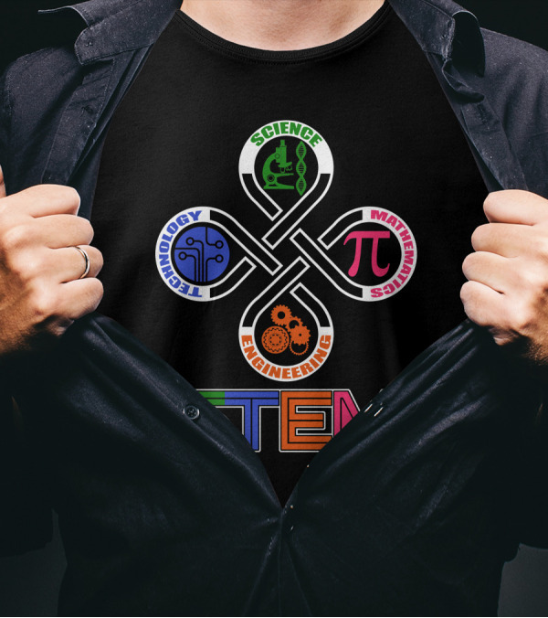 STEM Science Technology Engineering Mathematics DNA Circuit Pi Gears T-Shirt