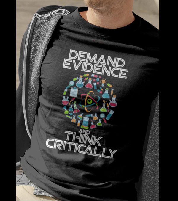 Demand Evidence And Think Critically Science Geek Chemistry Icons T-Shirt