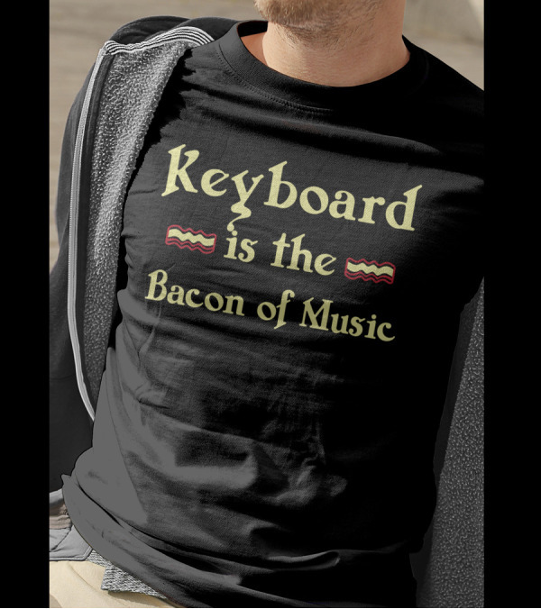 Keyboard Is The Bacon Of Music Wavy Stripes T-Shirt